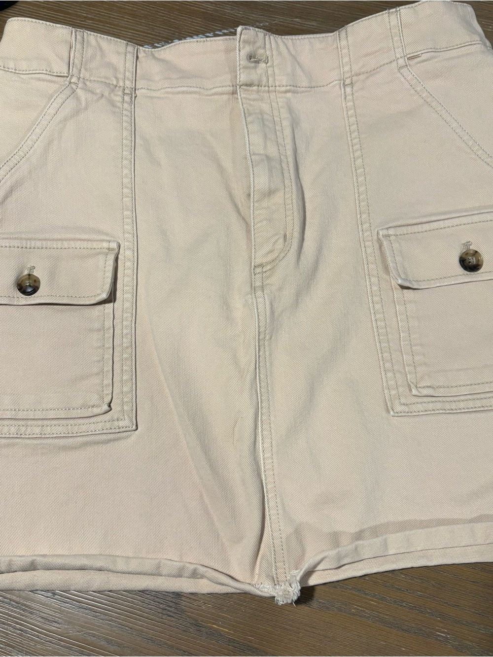 LOFT Light Beige Cargo Pocket Mini Skirt
